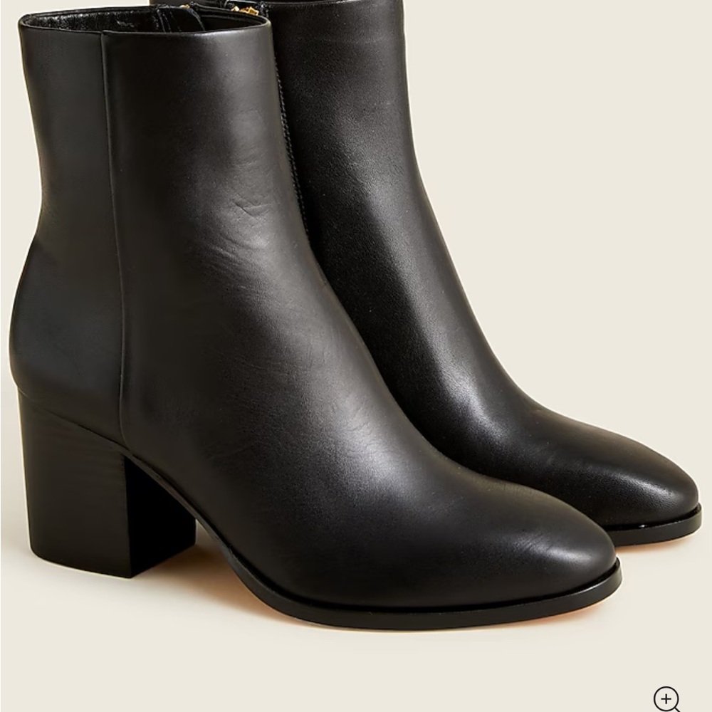J.Crew Black Leather Ankle Boots